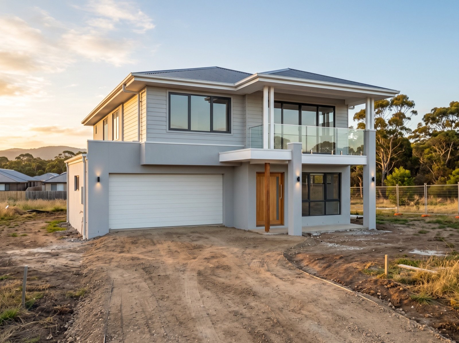 Two-storey Tasmanian home with new cladding, render and windows